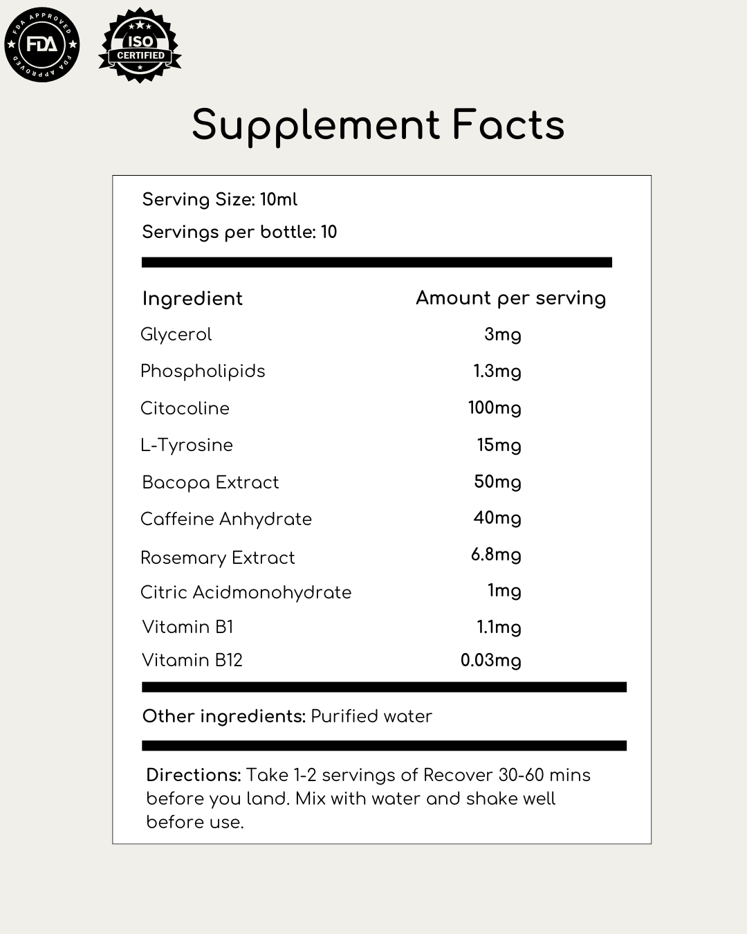 Recover: Post-Flight Recovery Blend